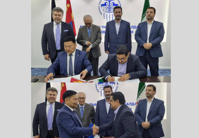 امضای تفاهم نامه همکاری میان شرکت تهیه و تولید مواد معدنی ایران و اتاق بازرگانی مغولستان